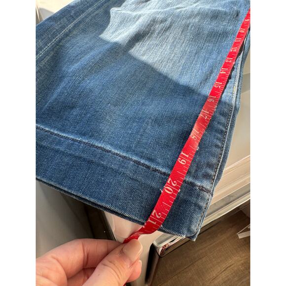 7 Seven For All Mankind Crop Dojo Jeans Size 32 Dark Wash Y2K Capri - Picture 10 of 10